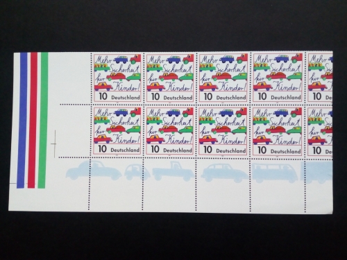 DEUTSCHLAND MI-NR. 1954 POSTFRISCH(MINT) KLEINBOGEN ABART LINKS UNTEN KINDERSICHERHEIT 1997