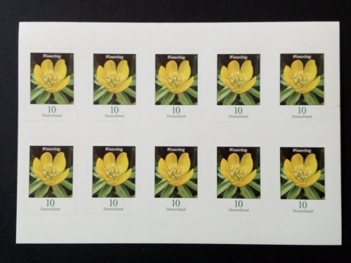 Gültige Frankaturware Deutschland 0,10 im 10er Folienblatt selbstklebend x 98 %