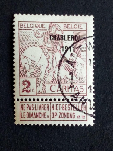 BELGIEN MI-NR. 82 III GESTEMPELT(USED) WELTAUSSTELLUNG BRÜSSEL 1910 KAMPF GEGEN TUBERKULOSE