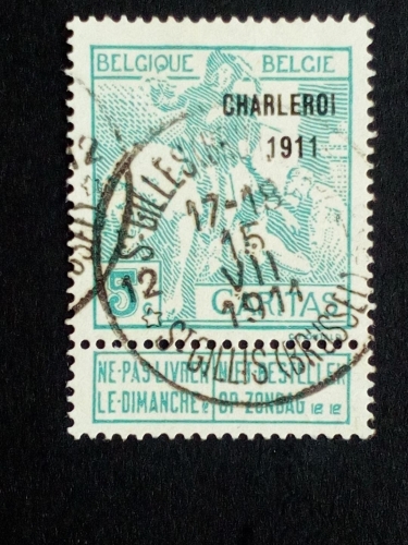 BELGIEN MI-NR. 83 III GESTEMPELT(USED) WELTAUSSTELLUNG BRÜSSEL 1910 KAMPF GEGEN TUBERKULOSE