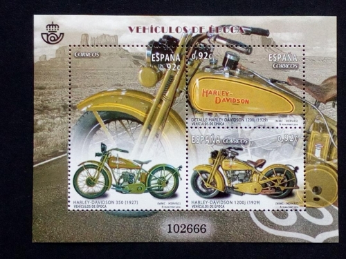SPANIEN BLOCK 258 POSTFRISCH(MINT) OLDTIMER (III) 2014 MOTORRÄDER HARLEY-DAVIDSON