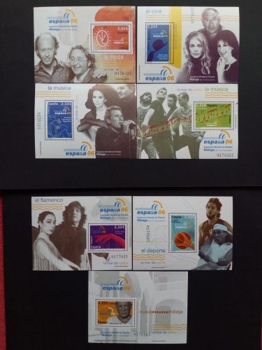 SPANIEN BLOCK 152-158 POSTFRISCH(MINT) INT. BRIEFMARKENAUSSTELLUNG ESPANA`06 MALAGA(III) PICASSO MUSIK BASKETBALL