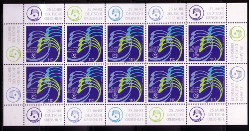 DEUTSCHLAND MI-NR. 2044 POSTFRISCH(MINT) KLEINBOGEN 25 JAHRE DEUTSCHE KREBSHILFE 1999