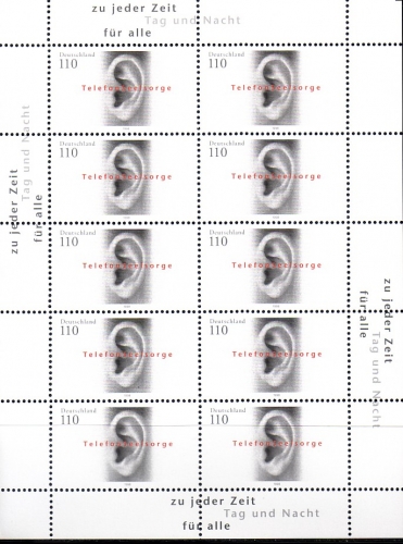 DEUTSCHLAND MI-NR. 2021 POSTFRISCH(MINT) KLEINBOGEN TELEFONSEELSORGE 1998