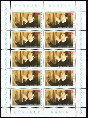 DEUTSCHLAND MI-NR. 2020 POSTFRISCH(MINT) KLEINBOGEN 100. GEBURTSTAG GÜNTHER RAMIN 1998 ORGANIST