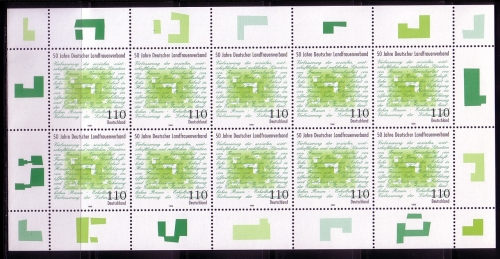 DEUTSCHLAND MI-NR. 1988 POSTFRISCH(MINT) KLEINBOGEN 50 JAHRE DEUTSCHER LANDFRAUENTAG 1998