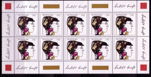 DEUTSCHLAND MI-NR. 1972 POSTFRISCH(MINT) KLEINBOGEN BERTHOLT BRECHT SCHRIFTSTELLER 1998