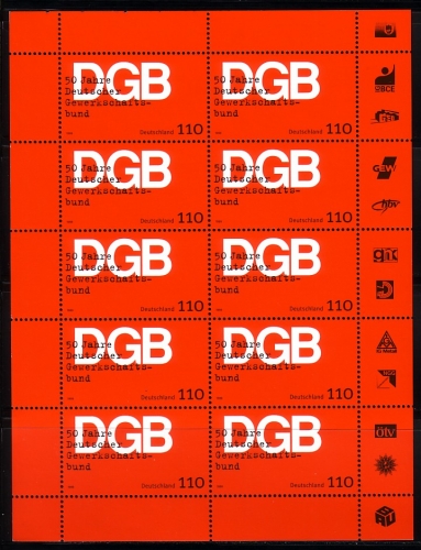 DEUTSCHLAND MI-NR. 2083 POSTFRISCH(MINT) KLEINBOGEN 50 JAHRE DGB 1999