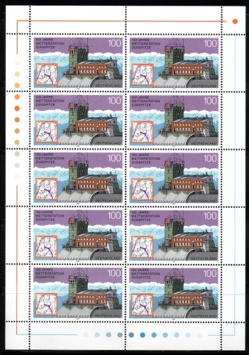 DEUTSCHLAND MI-NR. 2127 POSTFRISCH(MINT) KLEINBOGEN 100 JAHRE WETTERSTATION ZUGSPITZE 2000