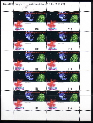 DEUTSCHLAND MI-NR. 2130 POSTFRISCH(MINT) KLEINBOGEN EXPO 2000 HANNOVER