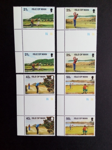 INSEL MAN MI-NR. 730-733 POSTFRISCH(MINT) ZWISCHENSTEGPAARSATZ GOLFPLÄTZE AUF MAN 1997