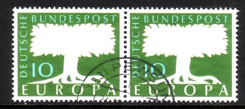 DEUTSCHLAND MI-NR. 294 GESTEMPELT(USED) PÄRCHEN EUROPA CEPT 1957 MIT WASSERZEICHEN