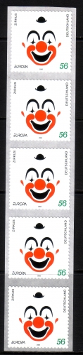 DEUTSCHLAND MI-NR. 2272 POSTFRISCH(MINT) FÜNFERSTREIFEN EUROPA 2002 ZIRKUS SELBSTKLEBEND