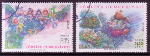 TÜRKEI MI-NR. 3109-3110 o EUROPA 1997 - SAGEN und LEGENDEN