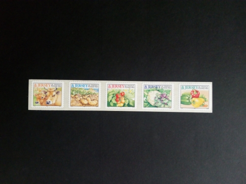 JERSEY MI-NR. 968-972 I POSTFRISCH(MINT) STREIFEN LADWIRTSCHAFTLICHE PRODUKTE 2001 RIND KOHL PAPRIKA TOMATEN