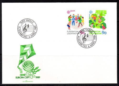 LIECHTENSTEIN MI-NR. 960-961 FDC EUROPA 1989 KINDERSPIELE
