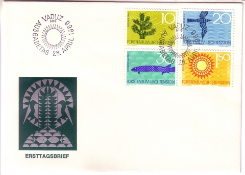 LIECHTENSTEIN MI-NR. 460-463 FDC NATURSCHUTZ 1966