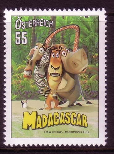 ÖSTERREICH MI-NR. 2536 POSTFRISCH(MINT) TRICKFILM MADAGASCAR