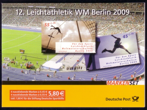 DEUTSCHLAND MH 80 POSTFRISCH(MINT) LEICHTATHLETIK WM BERLIN 2009 POSTPREIS 5,80 EURO