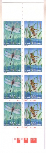 NORWEGEN MH 32 POSTFRISCH(MINT) INSEKTEN 1998 LIBELLE HEUSCHRECKE