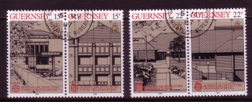 GUERNSEY MI-NR. 389-392 o EUROPA 1987 MODERNE ARCHITEKTUR
