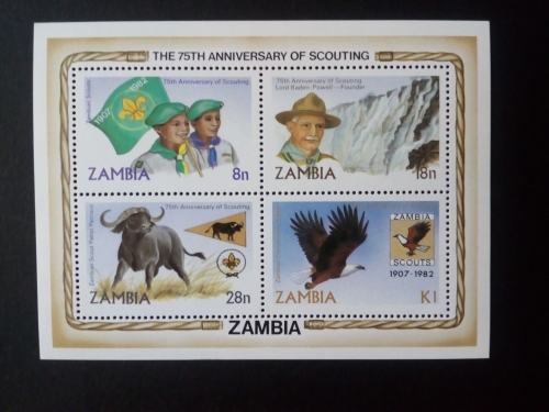 SAMBIA BLOCK 11 POSTFRISCH(MINT) 75 JAHRE PFADFINDER - ROBERT BADEN-POWELL 1982