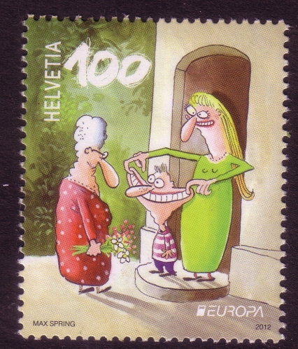 SCHWEIZ MI-NR. 2248 POSTFRISCH(MINT) EUROPA 2012 BESUCHE KARIKATUR