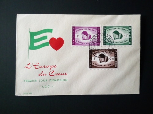 BELGIEN MI-NR. 1143-1145 FDC(2) MITLÄUFER 1959 FLÜCHTLINGSHILFE STEMPEL BRÜSSEL