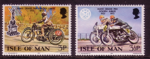 INSEL MAN MI-NR. 33-34 POSTFRISCH(MINT) 50 JAHRE MOTORRADRENNEN 1973