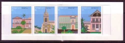 AZOREN MH 13 POSTFRISCH(MINT) ARCHITEKTUR PALAST KIRCHE