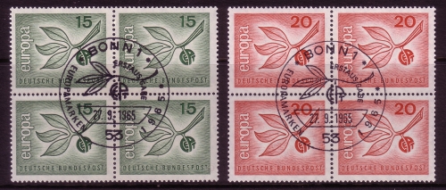 DEUTSCHLAND MI-NR. 483-484 GESTEMPELT(USED) VIREREBLOCK EUROPA 1965 - ZWEIG