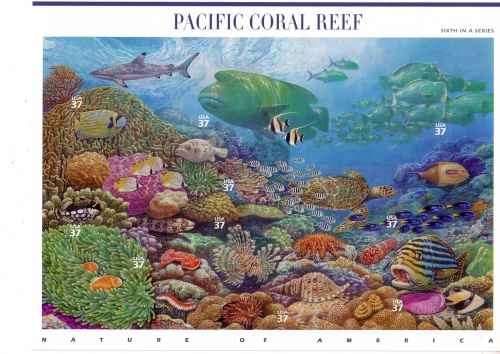 USA MI-NR. 3798-3807 POSTFRISCH(MINT) FOLIENBOGEN LANDSCHAFTEN (VI) KORALLENRIFF FISCHE SCHILDKRÖTE MUSCHELN