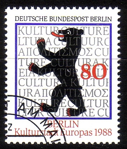 BERLIN MI-NR. 800 GESTEMPELT(USED) MITLÄUFER 1988 - BERLIN KULTURHAUPTSTADT EUROPAS BÄR
