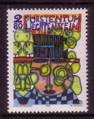 Liechtenstein Friedensreich Hundertwasser 1993 MI-NR. 1060 postfrisch Hommage
