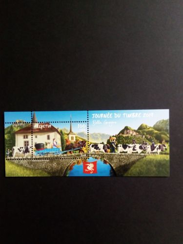 SCHWEIZ BLOCK 73 POSTFRISCH(MINT) TAG DER BRIEFMARKE 2019 PFERDEGESPANN KÜHE