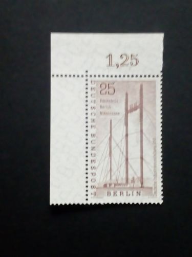 BERLIN MI-NR. 157 POSTFRISCH ECKRANDSTÜCK DEUTSCHE INDUSTRIE-AUSSTELLUNG ANTENNENMASTEN
