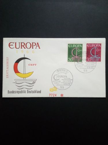 DEUTSCHLAND MI-NR. 519-520 FDC(FIDACOS) EUROPA CEPT 1966 BOOT MIT SEGEL