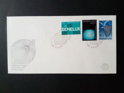NIEDERLANDE MI-NR. 1035-1037 FDC MITLÄUFER 1974 BENELUX NATO