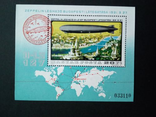 UNGARN BLOCK 127 A POSTFRISCH(MINT) ZEPPELIN 1977