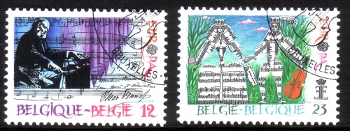 BELGIEN MI-NR. 2227-2228 GESTEMPELT(USED) EUROPA 1985 JAHR DER MUSIK