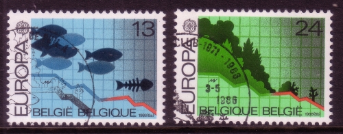 BELGIEN MI-NR. 2263-2264 GESTEMPELT(USED) EUROPA 1986 NATUR- und UMWELTSCHUTZ
