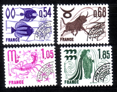 FRANKREICH MI-NR. 2018-2021 POSTFRISCH(MINT) TIERKREISZEICHEN FISCHE STIER SKORPION WASSERMANN