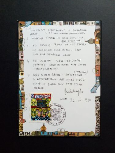 LIECHTENSTEIN MI-NR. 1060 MAXIMUMKARTE FRIEDENSREICH HUNDERTWASSER HOMMAGE 1993