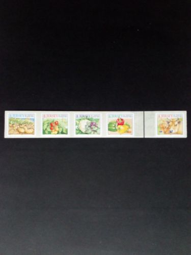JERSEY MI-NR. 968-972 II POSTFRISCH(MINT) STREIFEN LADWIRTSCHAFTLICHE PRODUKTE 2002 RIND KOHL PAPRIKA TOMATEN