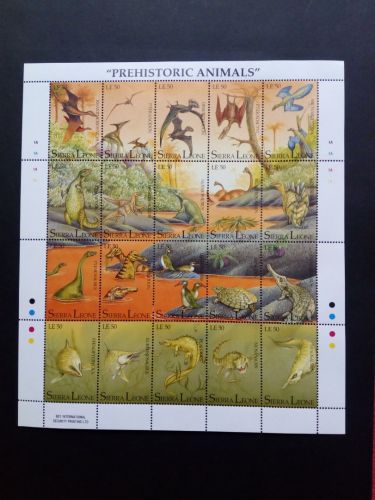 SIERRA LEONE MI-NR. 1806-1825 KLEINBOGEN POSTFRISCH(MINT) DINOSAURIER 1992