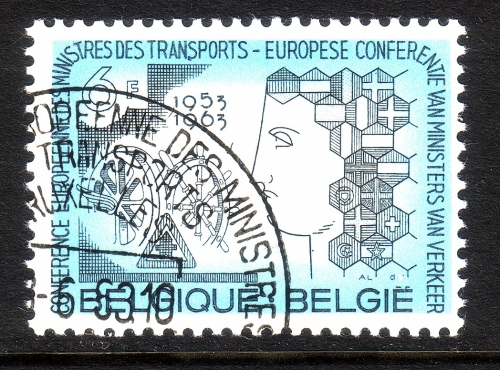BELGIEN MI-NR. 1313 o MITLÄUFER 1963 - KONFERENZ DER VERKEHRSMINISTER