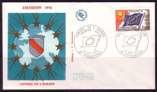 CONSEIL de L´EUROPE MI-NR. 19 FDC EUROPARAT EUROPAFAHNE
