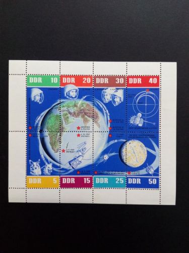 DDR MI-NR. 926-933 POSTFRISCH(MINT) KLEINBOGEN 5 JAHRE SOWJETISCHE WELTRAUMFLÜGE 1962