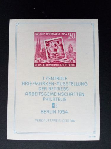 DDR BLOCK 10 POSTFRISCH(MINT) BRIEFMARKENAUSSTELLUNG 1954 MARKE AUF MARKE