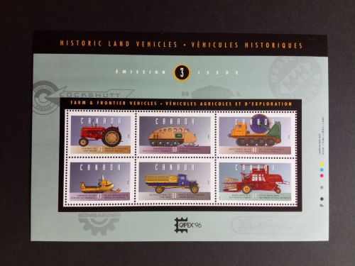 CANADA BLOCK 13 POSTFRISCH(MINT) HISTORISCHE FAHRZEUGE (III) NUTZFAHRZEUGE 1995 TRACKTOR LKW